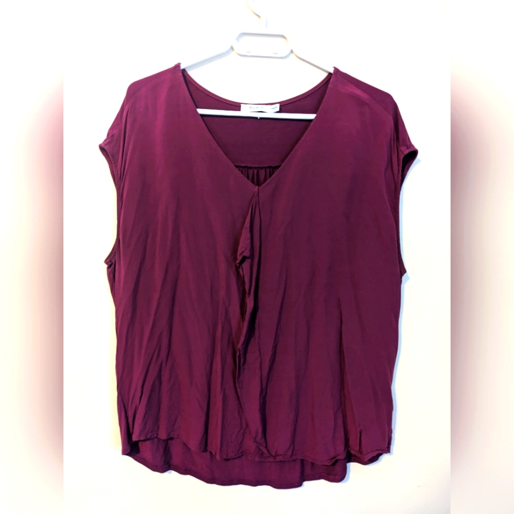 Ricki's Ruffle Front Fuchsia Blouse